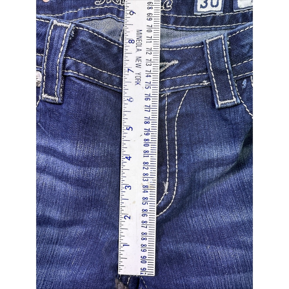 Miss Me Easy Boot Jeans Women's 30x33 Embellished Rhinestone horseshoe cross Y2K - Picture 5 of 11